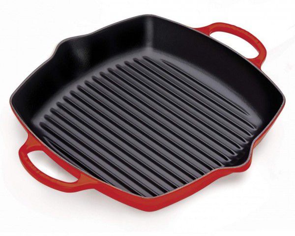 Chảo gang vuông 2 tay cầm LeCreuset Grillpfanne quadratisch,tief 30cm Kirsche (màu đỏ) 