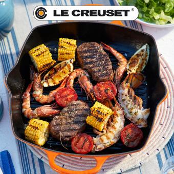 Chảo gang vuông 2 tay cầm LeCreuset Grillpfanne quadratisch,tief 30cm Kirsche (màu đỏ) 