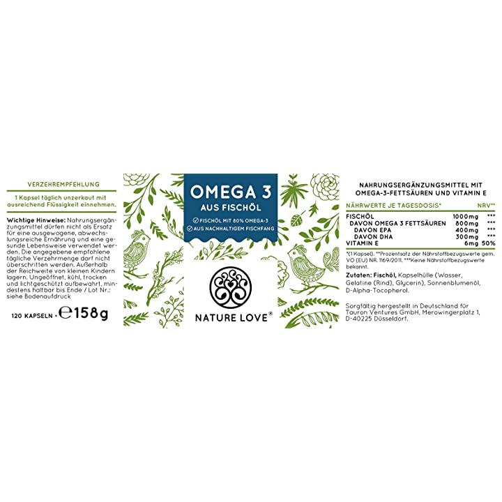 Dầu Cá Nature Love Omega 3 Aus Fischol 40225 120V 3