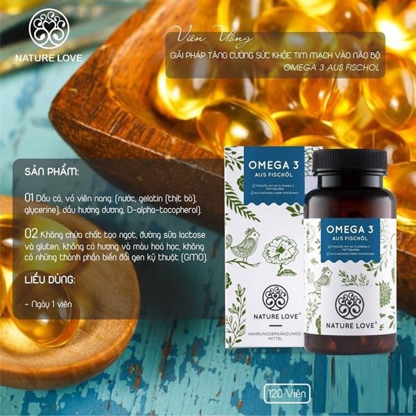 Dầu Cá Nature Love Omega 3 Aus Fischol 40225 120V 