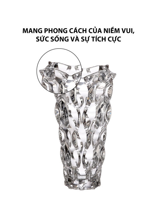 Lọ hoa Bohemia samba 30.5cm trắng 2