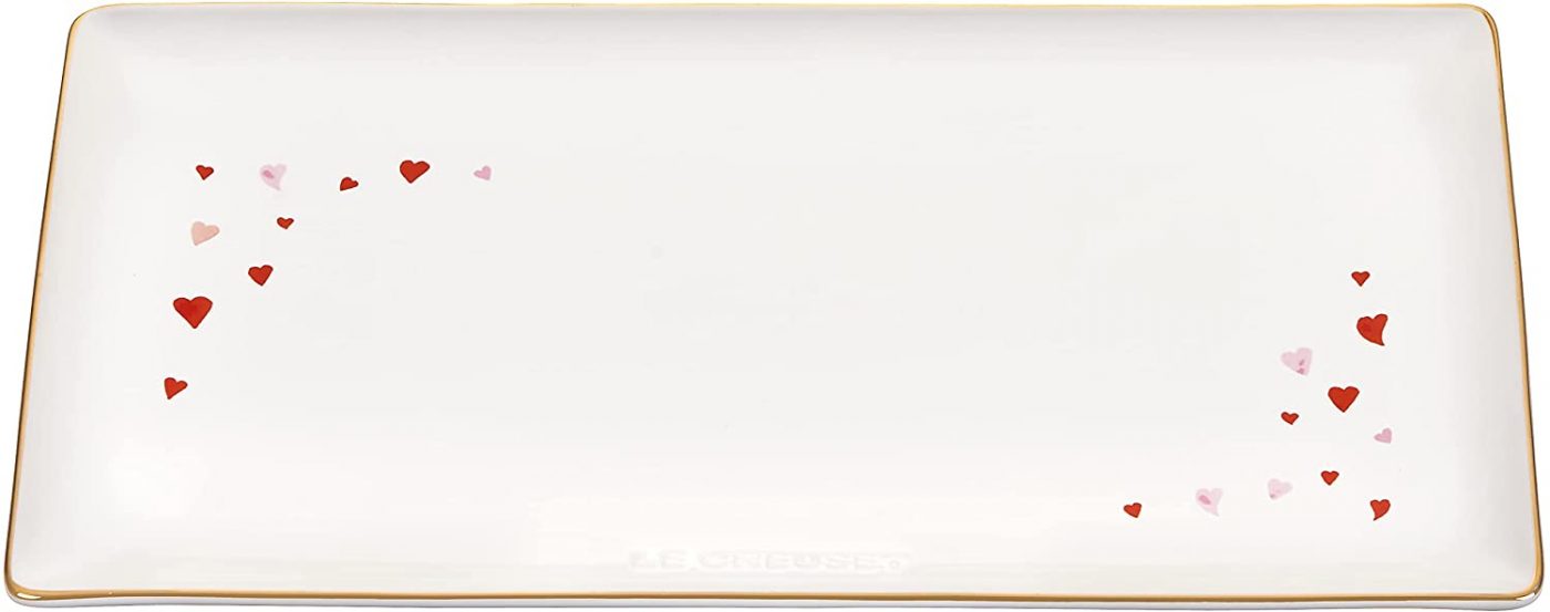 Khay đĩa Le Creuset L'Amour Collection hình chữ nhật họa tiết trái tim 28 x 16 cm 1