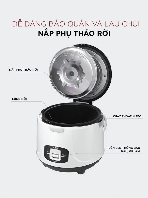 Nồi cơm điện CUCKOO CR-1055B MÀU ĐEN TRẮNG DUNG TÍCH 1.8L 2