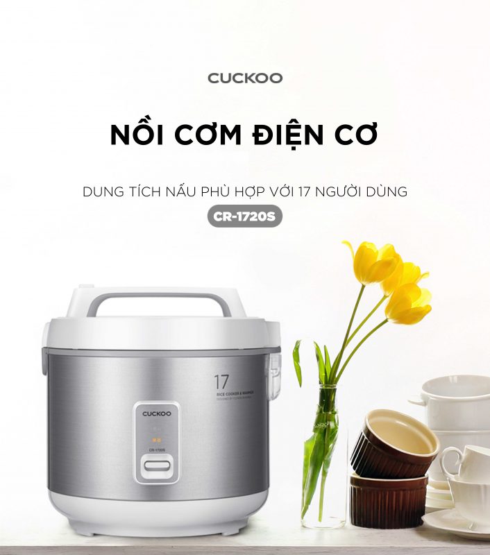 Nồi cơm điện CUCKOO CR-1720S MÀU BẠC DUNG TÍCH 3.0L