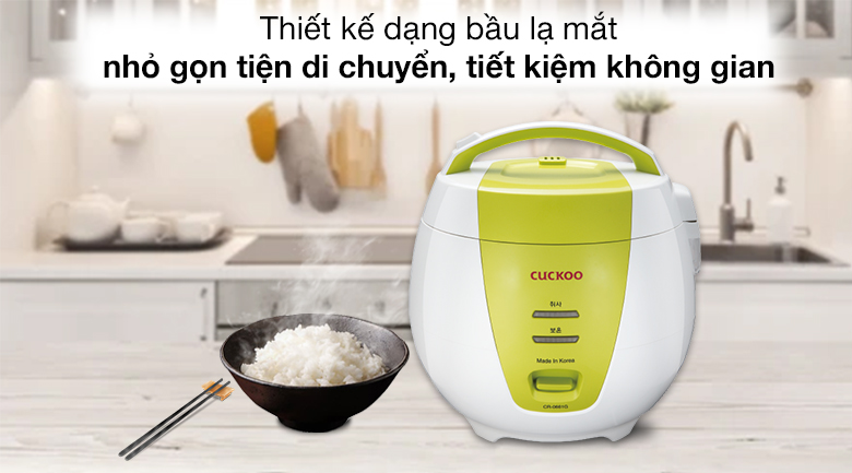 Nồi cơm điện CUCKOO CR-0661G/GRVN MÀU XANH LÁ CÂY DUNG TÍCH 1.0L 2