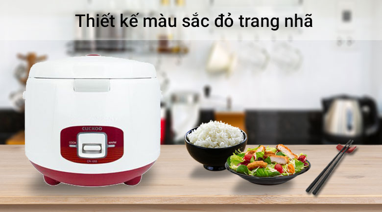 Nồi cơm điện CUCKOO CR-1055/WHRDVNCV MÀU TRẮNG ĐỎ DUNG TÍCH 1.8L