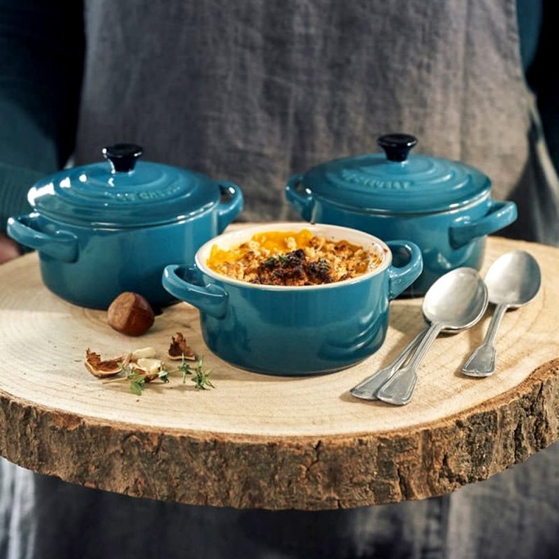 Bộ nồi mini LeCreuset Mini Cocotte 3er Set blau 1