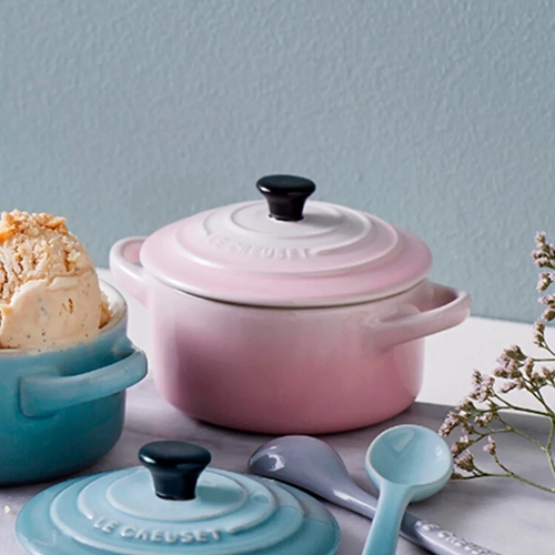 Bộ nồi LeCreuset 4 màu Mini-Cocotte/ Bräter-Set, 4-teilig, Rund, Je 200 ml, 10 x 5 cm, Steinzeug, Blau/Ro sa/Weiß/Violett 2