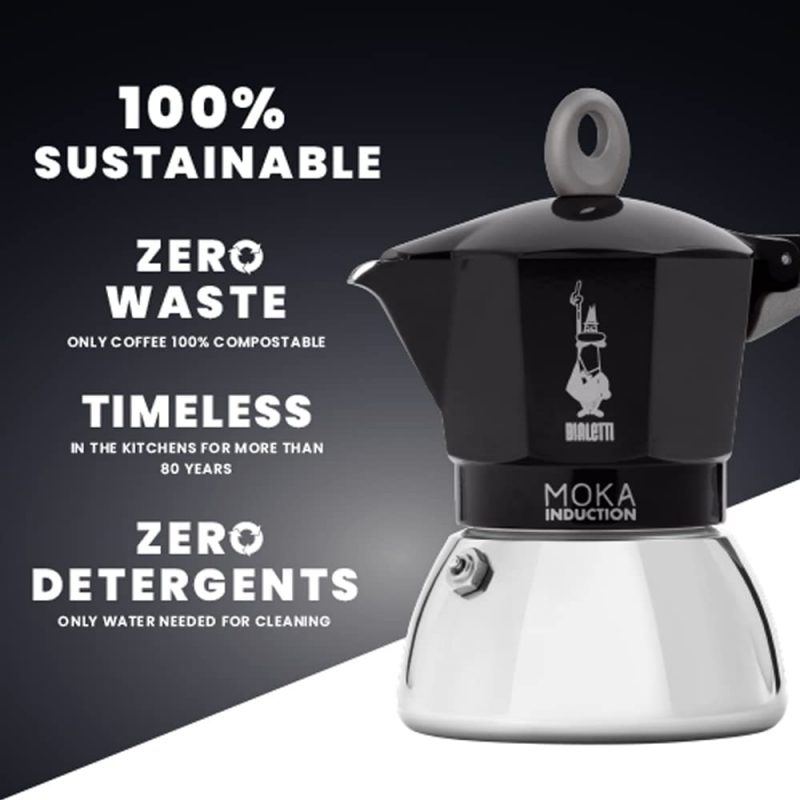 Ấm pha cà phê Bialetti Moka express 4 cốc (màu đen)