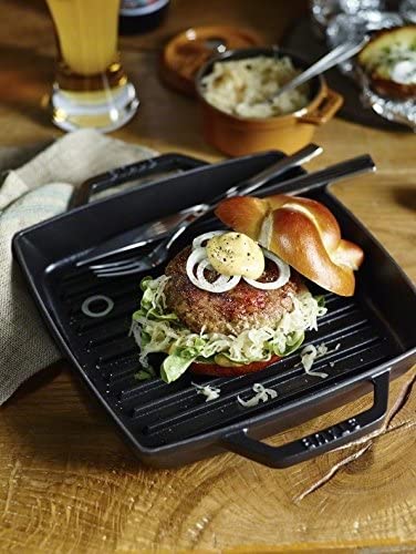 Chảo gang nướng vuông 2 quai STAUB GRILL PAN BLK 23CM - màu đen 1