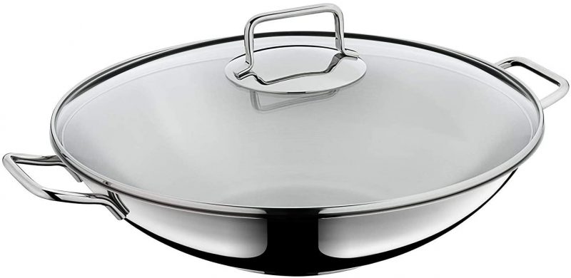 Chảo sâu lòng WMF Wok Edelstahl 36cm mit Glasdeckel (có vung kính) 2