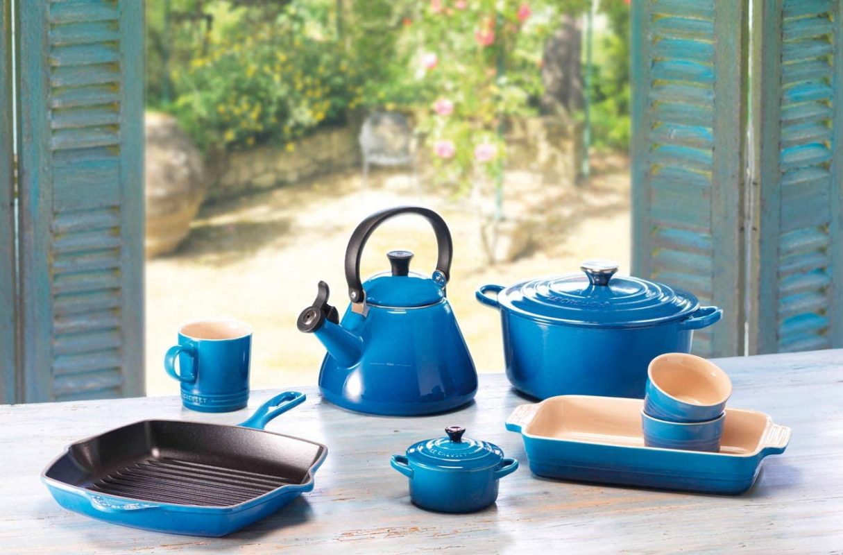 Bộ nồi mini LeCreuset Mini-Cocotte/ Bräter-Set, 4-teilig, Rund, Je 200 ml, 10 x 5 cm, Steinzeug, Blau (Marseille) - 4c/ màu xanh 3