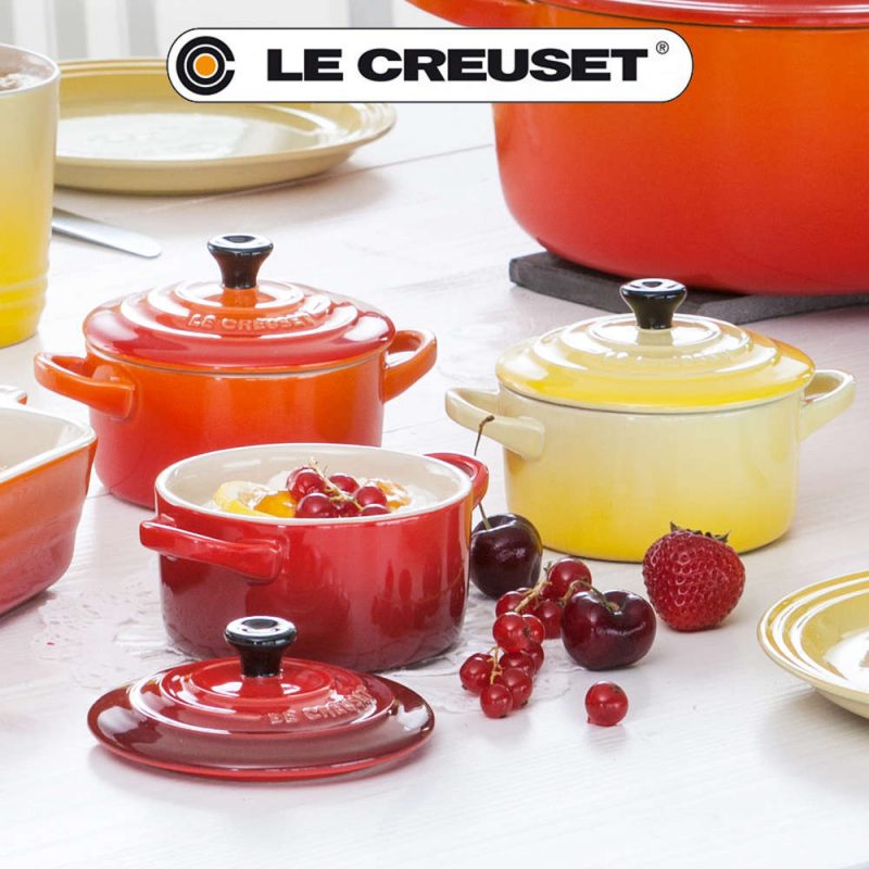 Bộ nồi LeCreuset Mini-Cocotte Geschenkset (4 màu đỏ vàng đen) 1