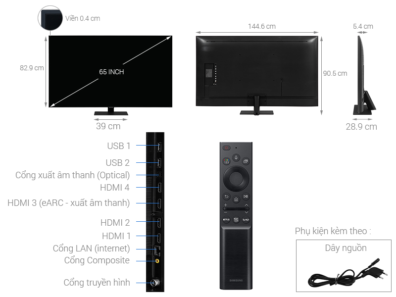 Smart Tivi QLED Samsung QA65Q80A 4K 65 inch 8