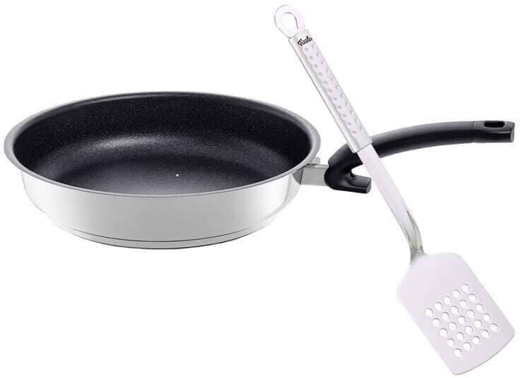 Chảo Fissler Adamant Premium 28cm Kèm Xẻng Lật Made in Germany (màu inox)