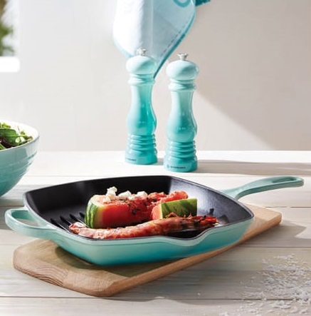 Chảo Nướng Vuông LeCreuset quadratisch 26cm - Karibik Blau màu xanh ngọc 1