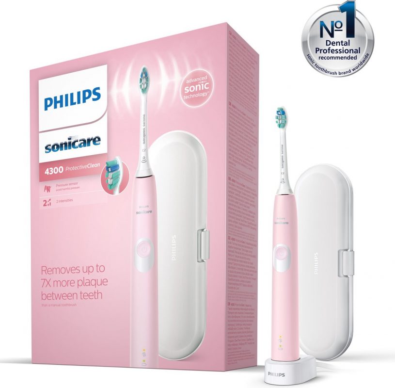 Bàn chải điện Philips 4300 Series HX6806/03 (màu hồng, kèm hộp đựng mang đi du lịch) 3